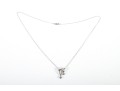 14k White Gold Diamond And White Sapphire Abstract Heart Pendant Necklace