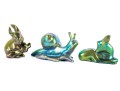 Zsolnay Hungary Eosin Iridescent Ceramic Animal Figurines