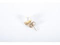 14k Yellow Gold Cultured Pearl And White Sapphire Stud Earrings