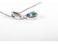 10k White Gold Mystic Topaz And Moissanite Pendant On A Sterling Chain
