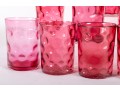 Fifteen Cranberry Coin Depression Glass Cups