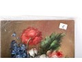 Signed Oil On Board Still Life Of Flowers