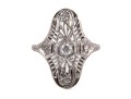 Shreve & Co. Platinum Moissanite Filigree Ring Size 3.5