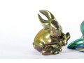 Zsolnay Hungary Eosin Iridescent Ceramic Animal Figurines