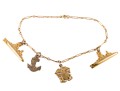 10k Yellow Gold US Navy Nautical Charm Bracelet