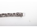 14k White Gold Vintage Filigree Bracelet With Diamonds And Synthetic Emeralds