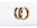 18k Yellow Gold Diamond Hoop Earrings