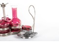 Cranberry Glass Cruets And Salt Cellar