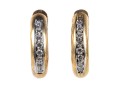 18k Yellow Gold Diamond Hoop Earrings