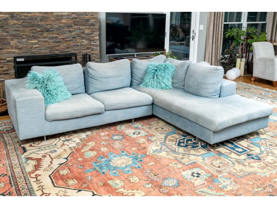 Roche Bobois Blue Upholstered Sectional