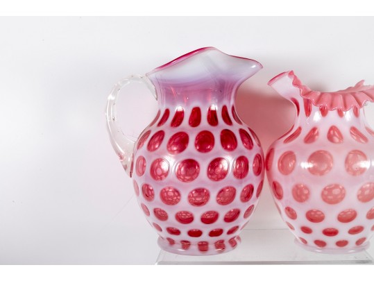 Milky Pink Coin Depression Glassware