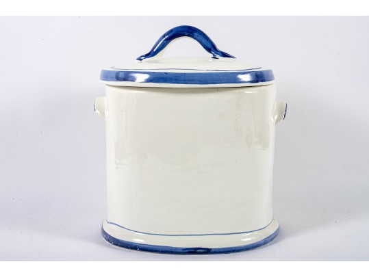 Italian Majolica Ceramic Pasta Canister