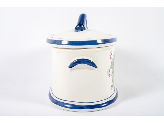 Italian Majolica Ceramic Flour Canister