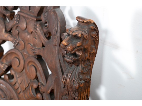 Antique Carved Oak Renaissance Styled Chair