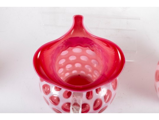 Milky Pink Coin Depression Glassware