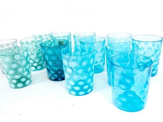 Blue Coin Spot Glass Tumblers