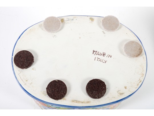 Italian Majolica Ceramic Pasta Canister