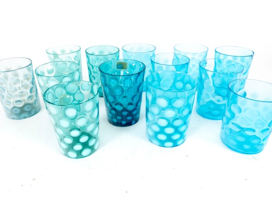 Blue Coin Spot Glass Tumblers