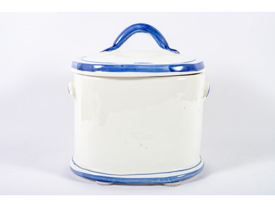 Italian Majolica Ceramic Pasta Canister