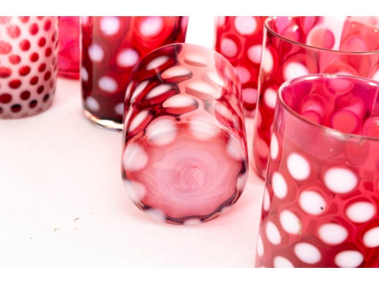 Cranberry Coin Spot Glass Tumblers