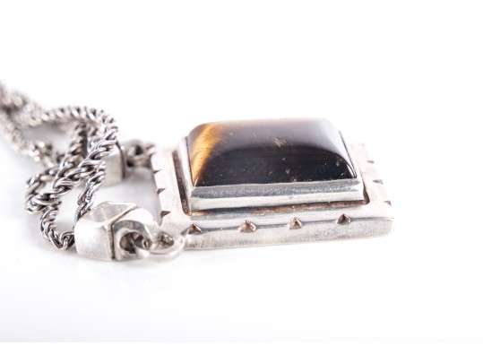 Lisa Jenks Sterling Silver Tigers Eye Necklace