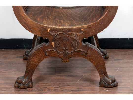 Antique Carved Oak Renaissance Styled Chair
