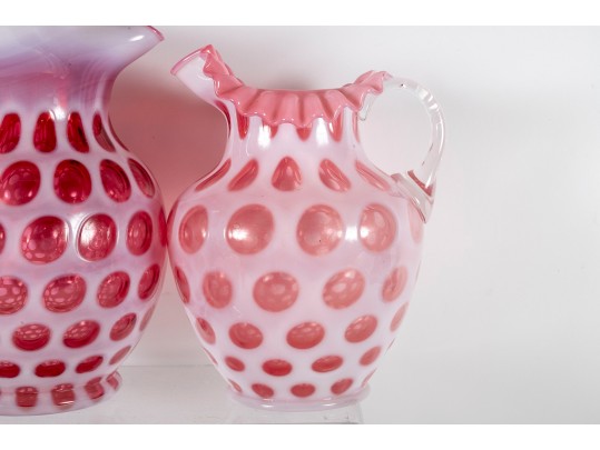 Milky Pink Coin Depression Glassware