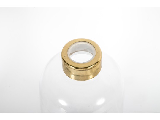 Virginia Metalcrafters Brass And Crystal Electric Wall Sconce