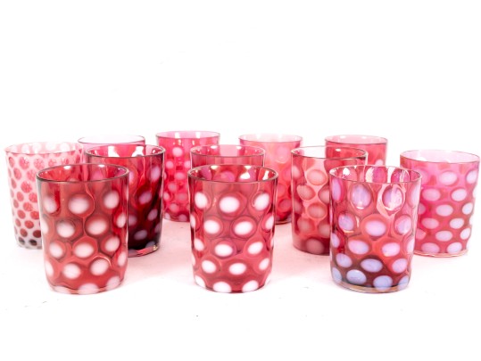 Cranberry Coin Spot Glass Tumblers
