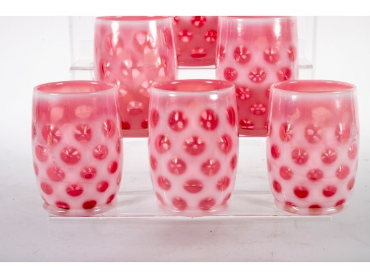 Milky Pink Coin Depression Glassware