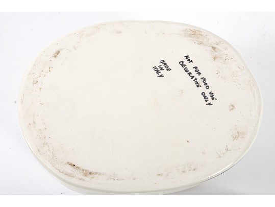 Italian Majolica Ceramic Flour Canister