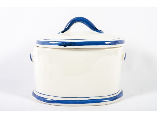 Italian Majolica Ceramic Flour Canister