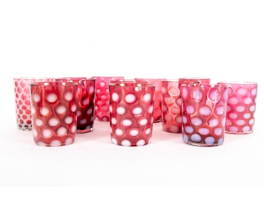 Cranberry Coin Spot Glass Tumblers