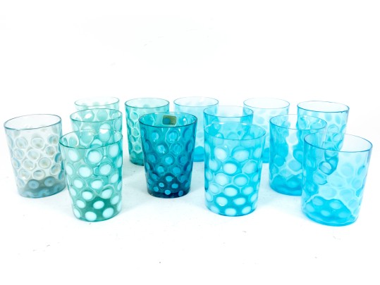 Blue Coin Spot Glass Tumblers