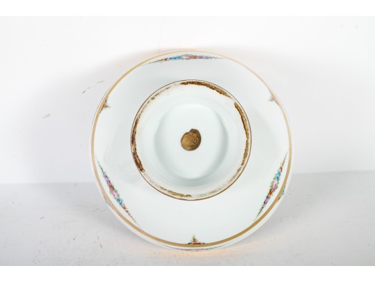 Julius H. Brauer Porcelain Floral And Gilt Centerpiece Bowl