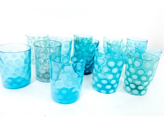 Blue Coin Spot Glass Tumblers