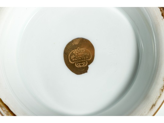 Julius H. Brauer Porcelain Floral And Gilt Centerpiece Bowl