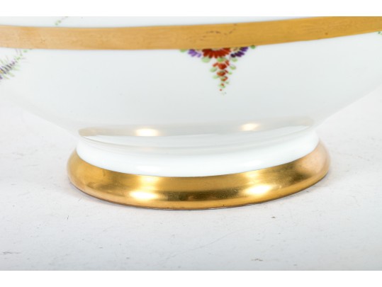 Julius H. Brauer Porcelain Floral And Gilt Centerpiece Bowl