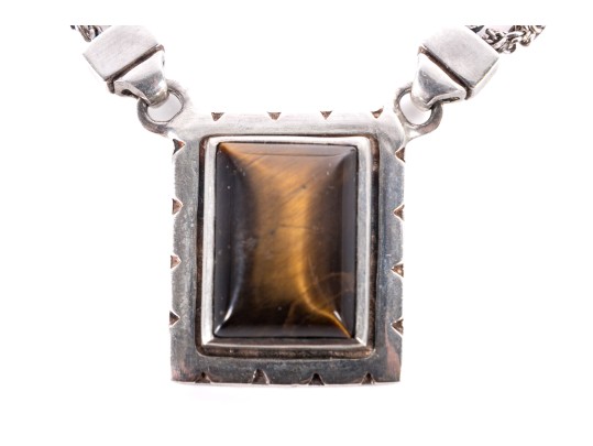 Lisa Jenks Sterling Silver Tigers Eye Necklace