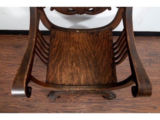 Antique Carved Oak Renaissance Styled Chair