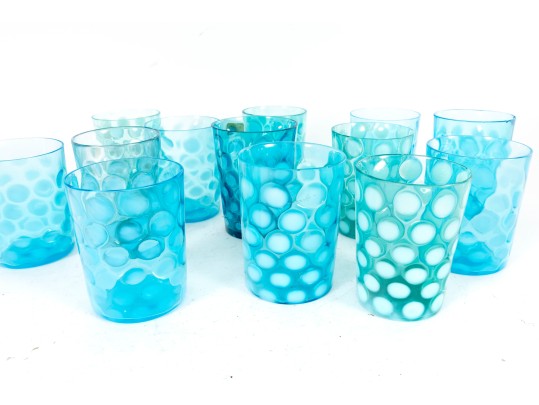 Blue Coin Spot Glass Tumblers