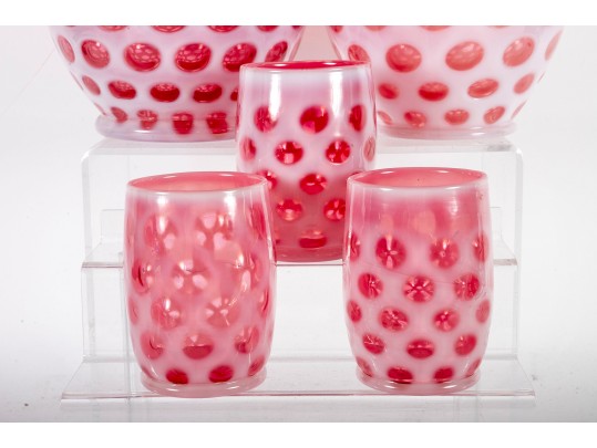 Milky Pink Coin Depression Glassware