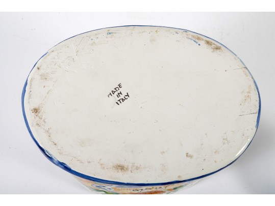 Italian Majolica Ceramic Pasta Canister