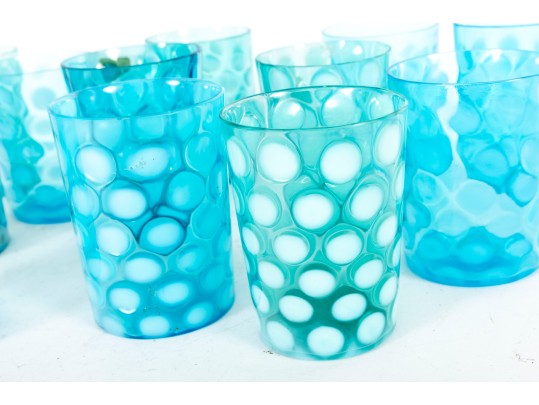 Blue Coin Spot Glass Tumblers