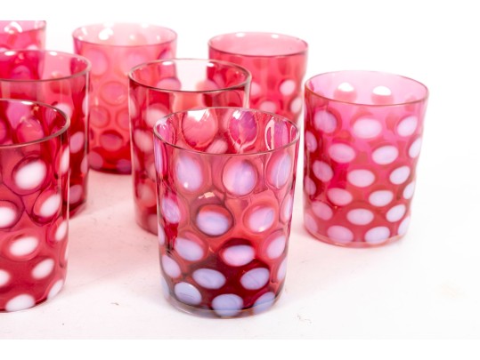 Cranberry Coin Spot Glass Tumblers
