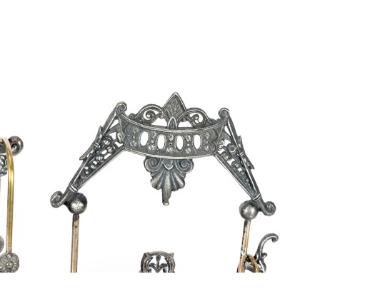 Floral Painted Cranberry Coin Depression Glass Pickle Castors