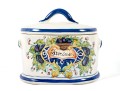 Italian Majolica Ceramic Flour Canister