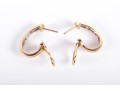 14k Yellow Gold Moissanite J-Curve Hoop Earrings