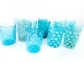 Blue Coin Spot Glass Tumblers