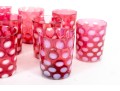 Cranberry Coin Spot Glass Tumblers